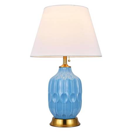 Lampa stołowa ceramiczna ALMA HAMPTONS Niebieska